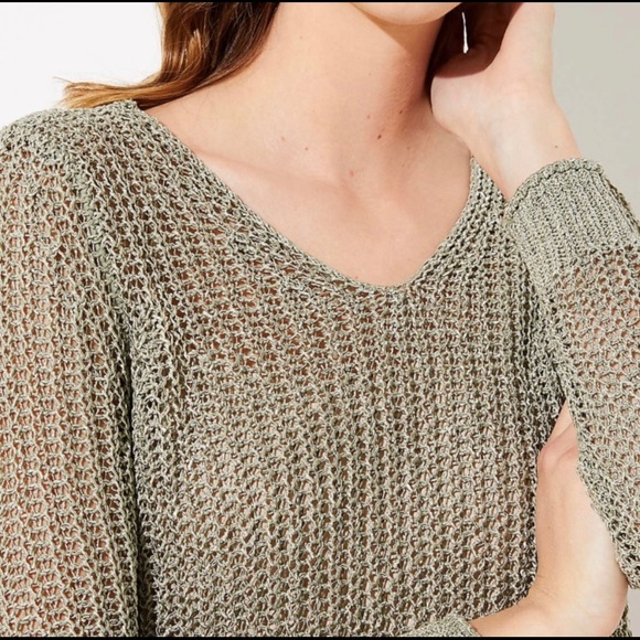 🆕 NWT LOFT Shimmer Open Stitch Sweater - Picture 3 of 9
